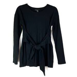 A Pea In The Pod | Maternity Black Tie Front Long Sleeve Top NWT Womens Small